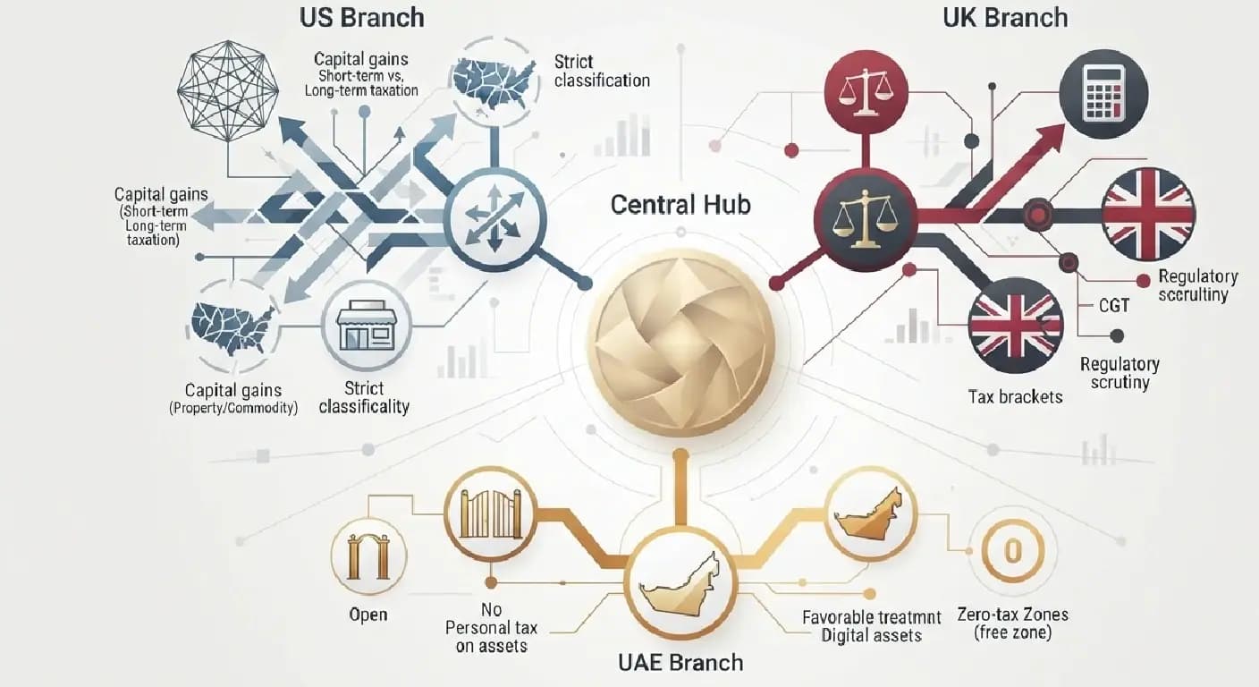 How the US, UK, and UAE Actually Tax Gold-Backed Tokens
